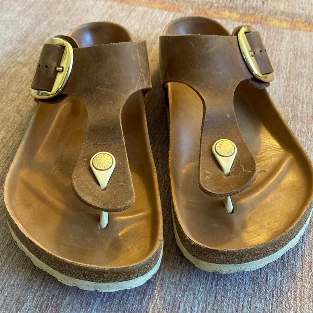 Birkenstock Gizeh Big Buckle Leather Cognac